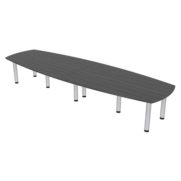 45 in W, 120 in L, 29 in H, Engineered Wood Top, Grey